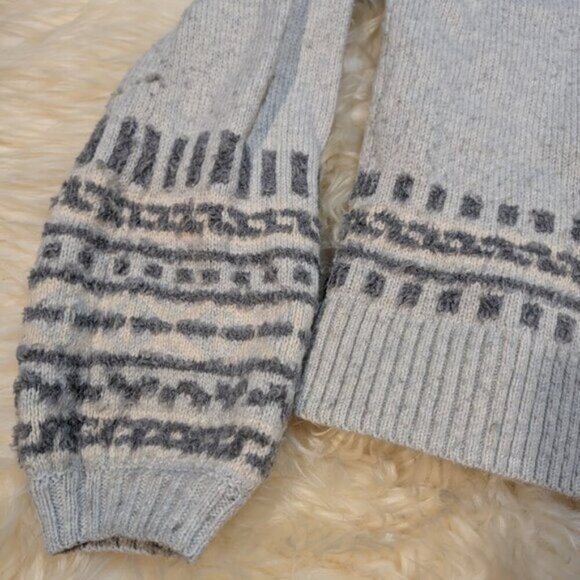 Smartwool Light Grey Patterned Wool Blend Crewneck Sweater Women Size Medium - Picture 3 of 8